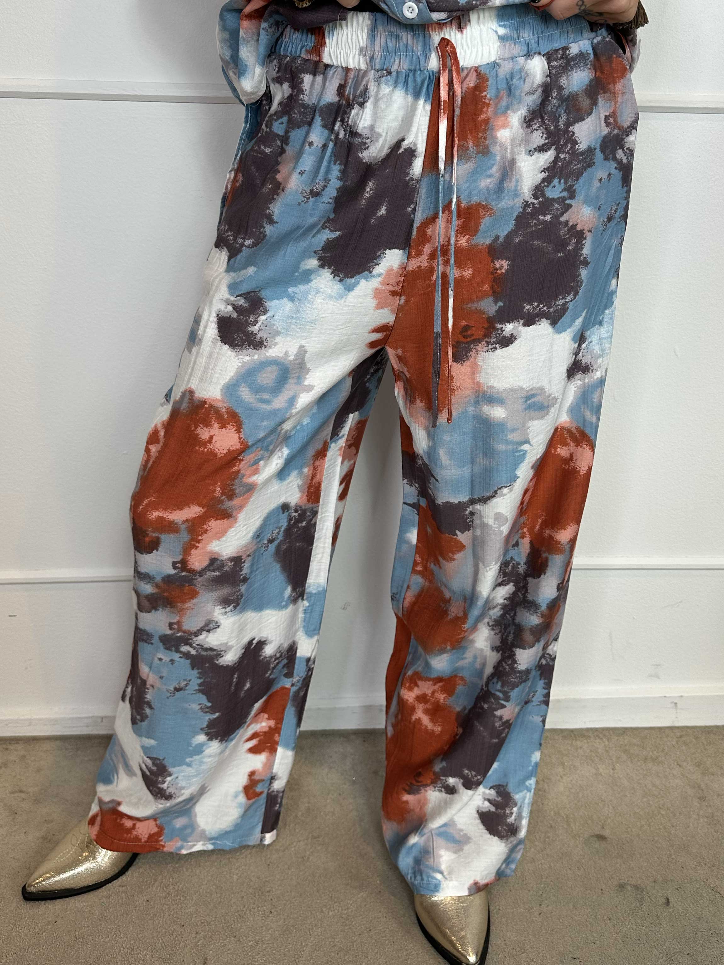 Vonnie - Mønstret skjorte sæt lavet i viskose